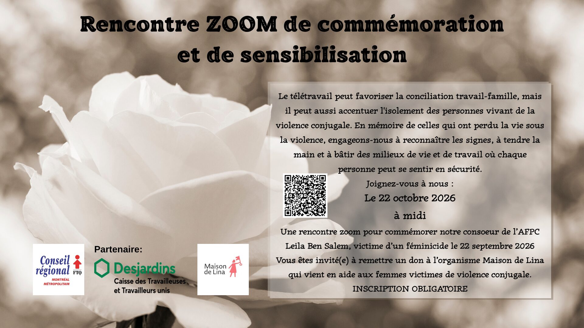 Rencontre ZOOM de commémoration et de sensibilisation